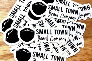Small Town Beard Die Cut Stickers